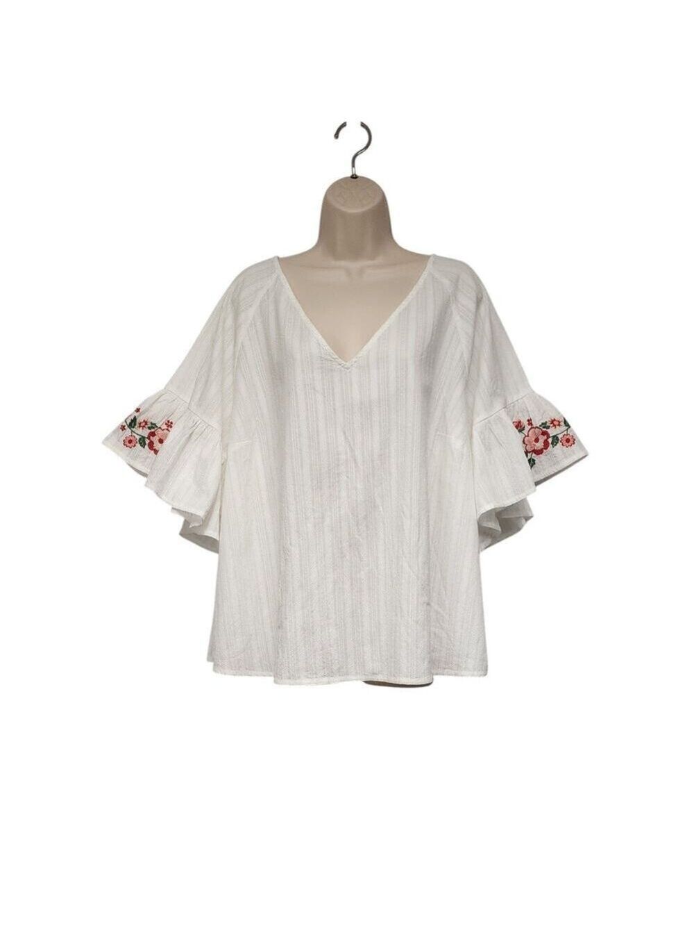 Ava & VIV V-Nevk Short Sleeve Plus Size Blouse Size 4XL